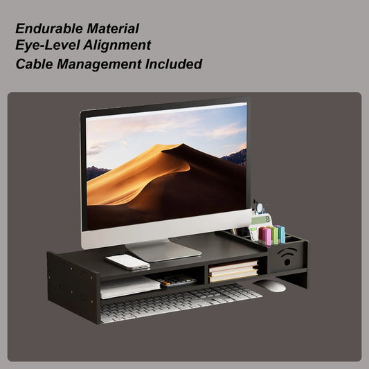 Monitor Stand with Storage - Ergonomic Desk Riser